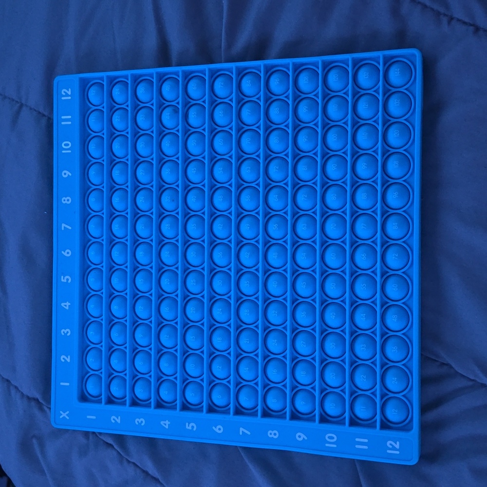 Pop it multiplication chart